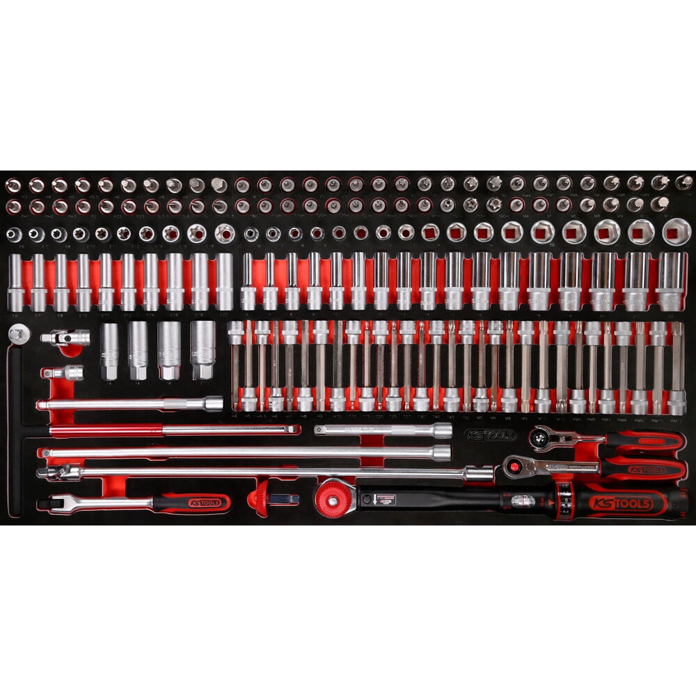 Produktabbildung: KS TOOLS 3/8'' Steckschlüssel-Satz in Schaumstoffeinlage, 165-tlg