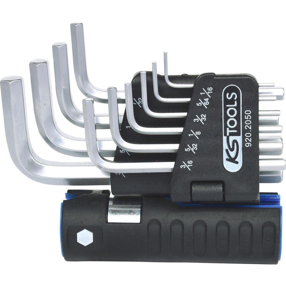 Produktabbildung: KS TOOLS 3 in 1 Innen6kant-Winkelstiftschlüssel-Satz,10-tlg kurz, Zoll