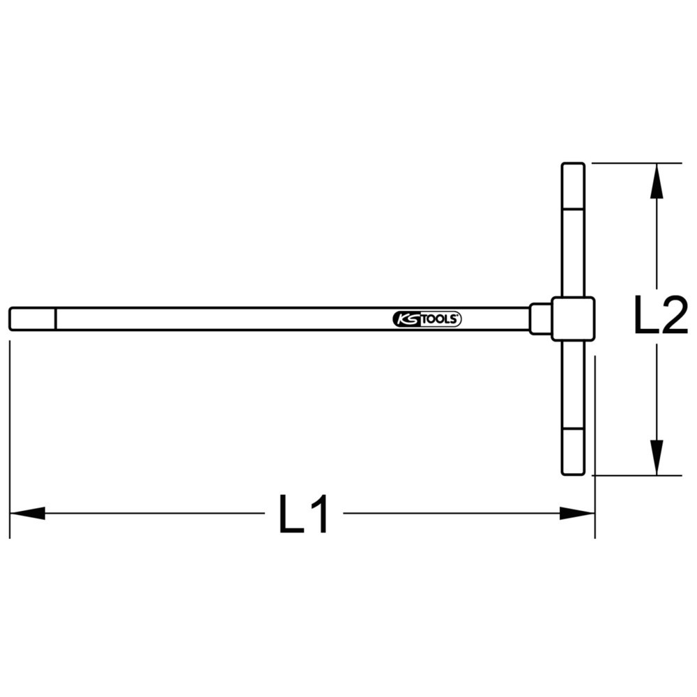 Produktabbildung: KS TOOLS 3-Wege T-Griff-Innensechskant-Schlüssel, 4,0 mm