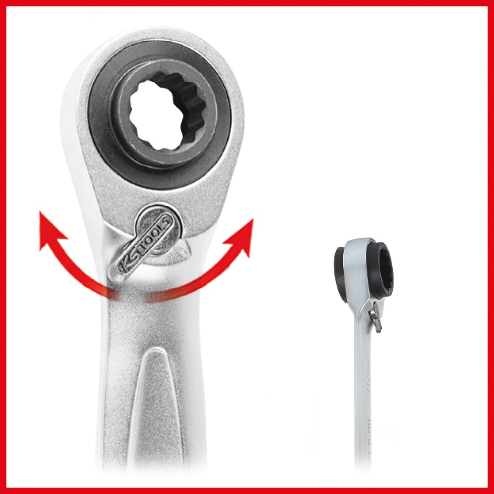 Produktabbildung Nr. 2: KS TOOLS 4 in 1 GEARplus® Doppel-Ratschenringschlüssel, umschaltbar, 8x9x10x11mm