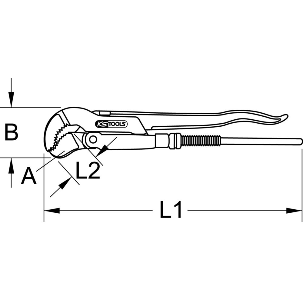 Produktabbildung Nr. 8: KS TOOLS 45° gewinkelte Eckrohrzange, 1''