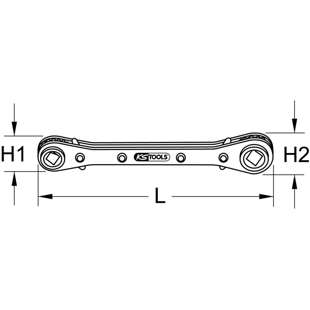 Produktabbildung Nr. 5: KS TOOLS 4 in 1 Kälte-Klima-Ratschenschlüssel, umschaltbar