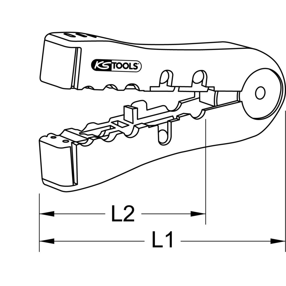Produktabbildung Nr. 3: KS TOOLS Abisolierwerkzeug für Datenkabel, 2,5-12mm