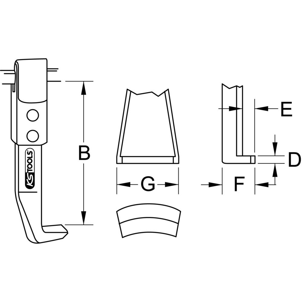KS TOOLS Abzieherhaken, 150mm Produktabbildung: KS TOOLS Abzieherhaken, 150mm