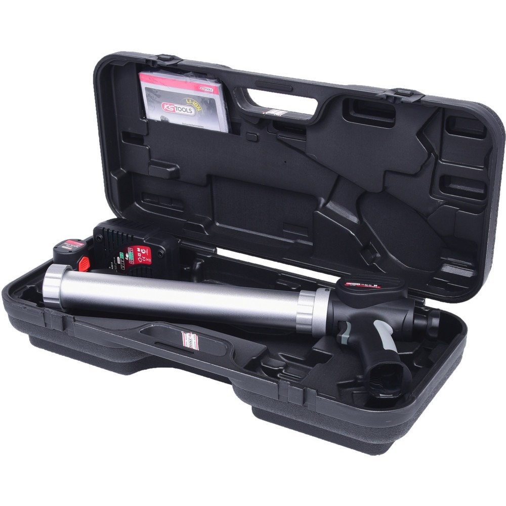 Produktabbildung: KS TOOLS Akku-Kartuschen-Pistole 600 ml mit 1 Akku und 1 Ladegerät