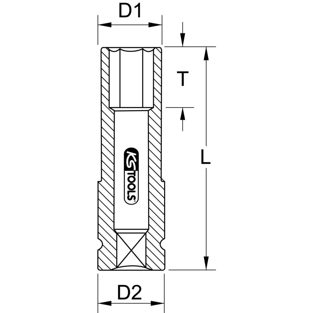 Produktabbildung: KS TOOLS 1/2" Alu-Felgen Kraft-Stecknuss robust, lang, 15mm