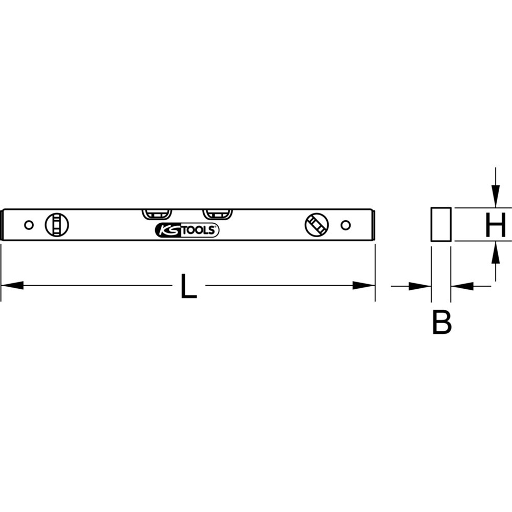 Produktabbildung Nr. 3: KS TOOLS Aluminiumprofil-Wasserwaage,800mm,Feinausrichtung