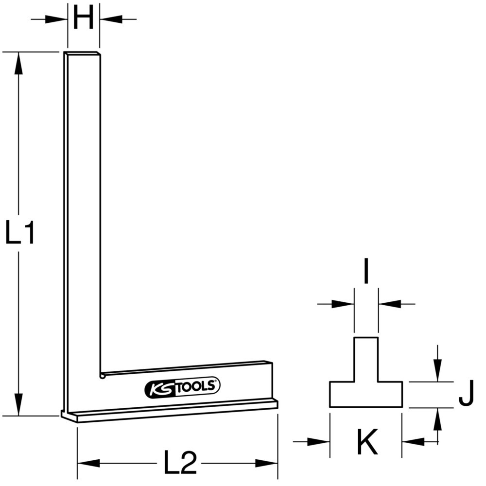 Produktabbildung Nr. 5: KS TOOLS Anschlagwinkel nach DIN 875/1, 400mm