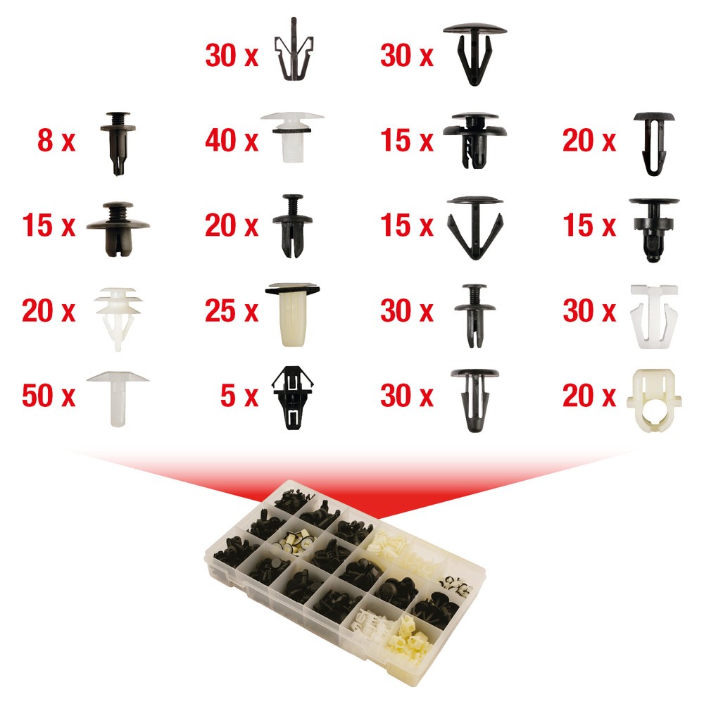 Produktabbildung Nr. 2: KS TOOLS Befestigungs-Clip-Satz für Honda, 418-tlg