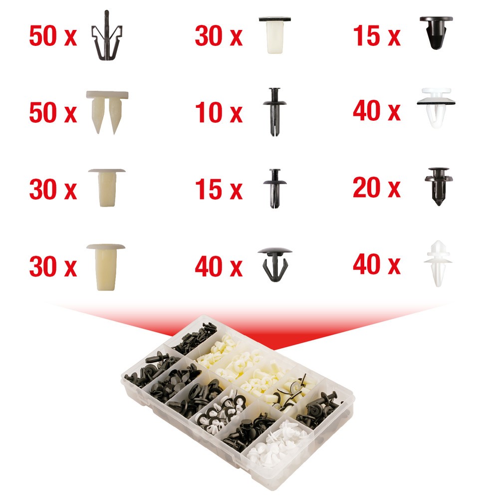 Produktabbildung Nr. 2: KS TOOLS Befestigungs-Clip-Satz für Mitsubishi, 370-tlg