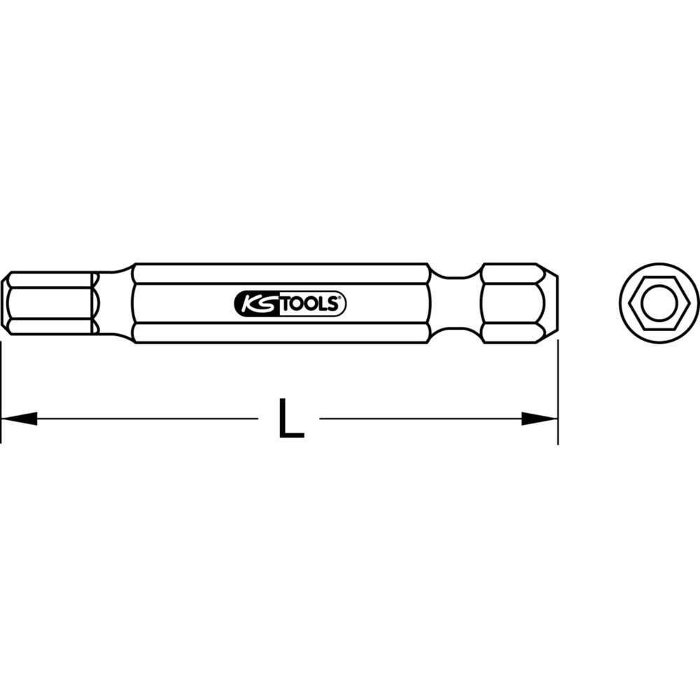 Produktabbildung: KS TOOLS 1/4" Bit Innensechskant, Bohrung, 5mm,5er Pack