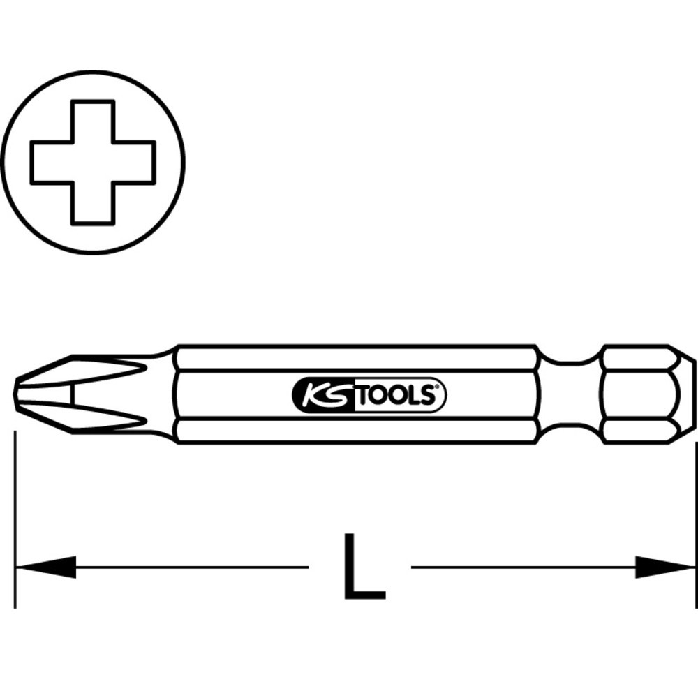 Produktabbildung Nr. 2: KS TOOLS 1/4" Bit PH, 75mm, PH1