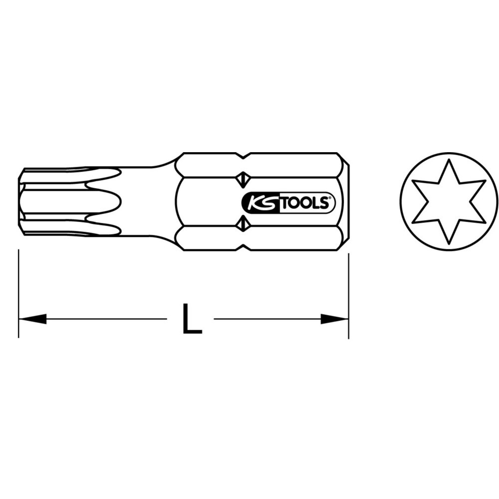 Produktabbildung: KS TOOLS 1/4" Bit Torx, 25mm, T6