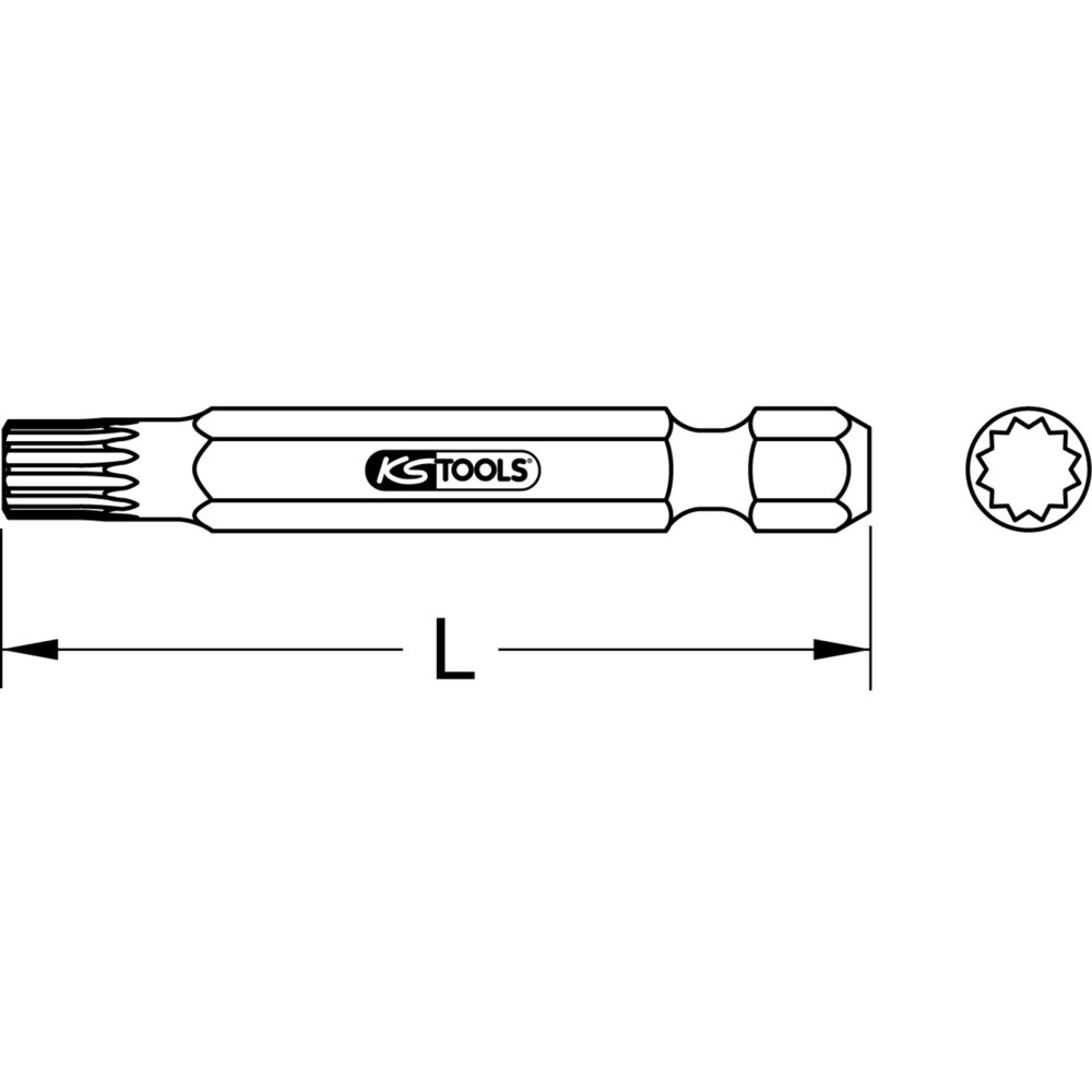Produktabbildung Nr. 2: KS TOOLS 1/4" Bit XZN, 50mm, M3