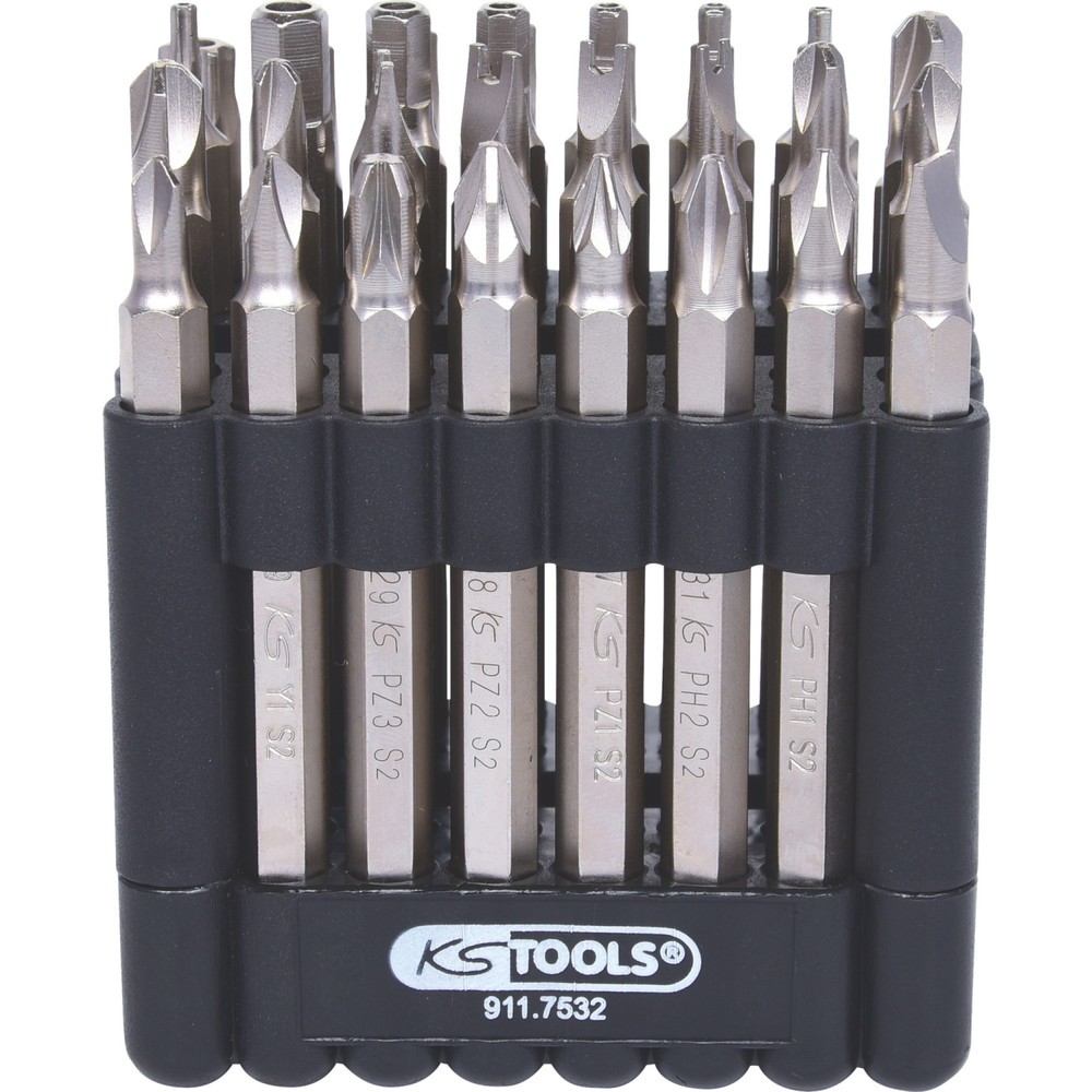 Produktabbildung: KS TOOLS 1/4" Bit-Satz, 75mm, 32-tlg mit Sicherheitsbits