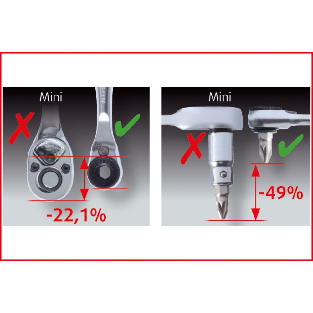 Produktabbildung Nr. 2: KS TOOLS 1/4" Bit-Umschaltknarre mit Steckadapter für Stecknüsse