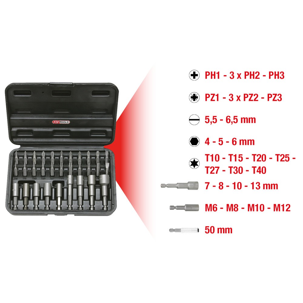 Produktabbildung Nr. 2: KS TOOLS 1/4" Bit- und Einschraubwerkzeug-Satz, 31-tlg