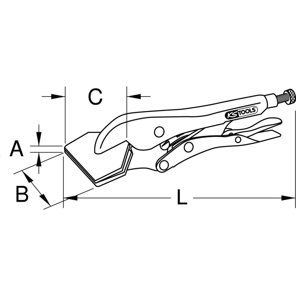 Produktabbildung Nr. 6: KS TOOLS Breitmaul-Flachbacken-Gripzange mit Easy-Release, 250mm