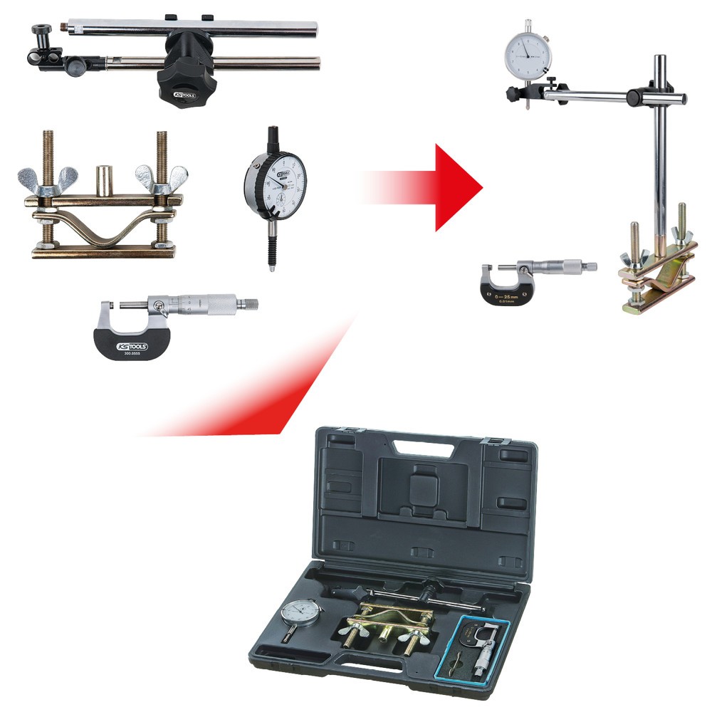 Produktabbildung Nr. 2: KS TOOLS Bremsscheiben-Messwerkzeug-Satz, 4-tlg