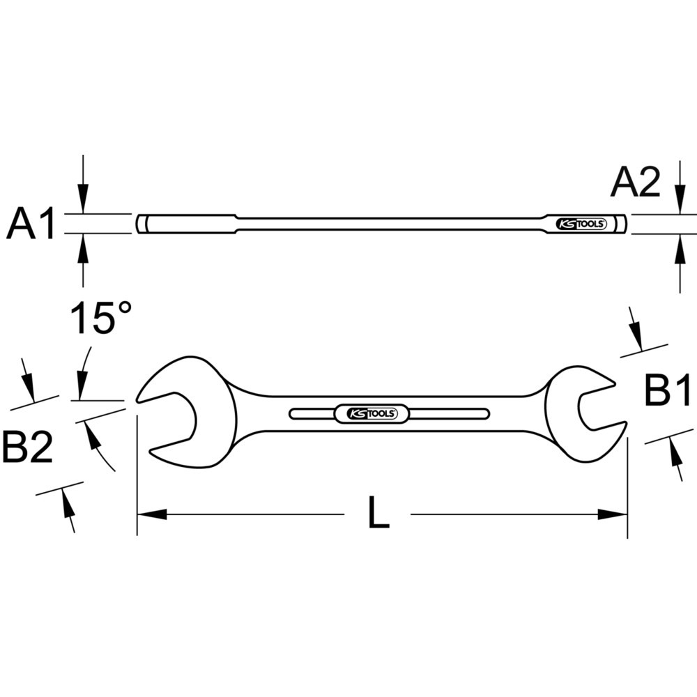 Produktabbildung Nr. 5: KS TOOLS CHROMEplus Doppel-Maulschlüssel, 6x7mm