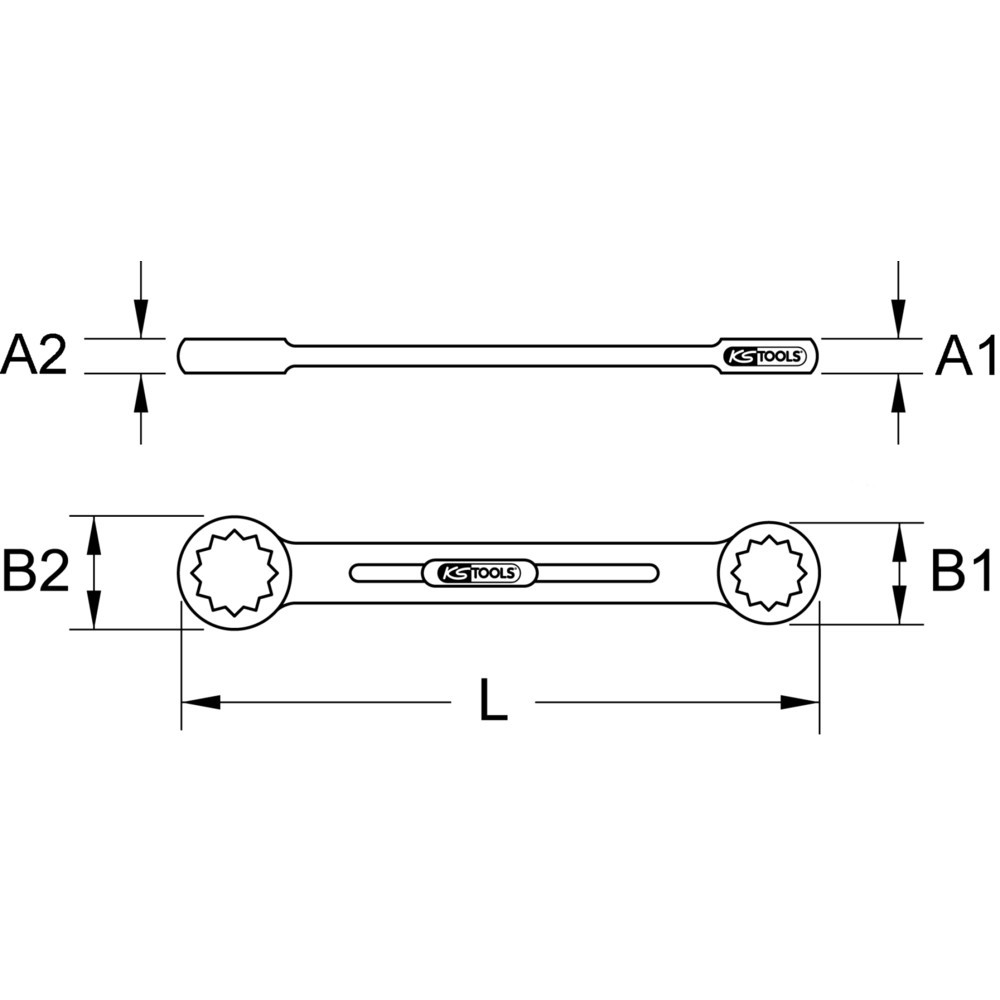 Produktabbildung Nr. 4: KS TOOLS CHROMEplus Doppel-Ringschlüssel, XL, 10x11mm