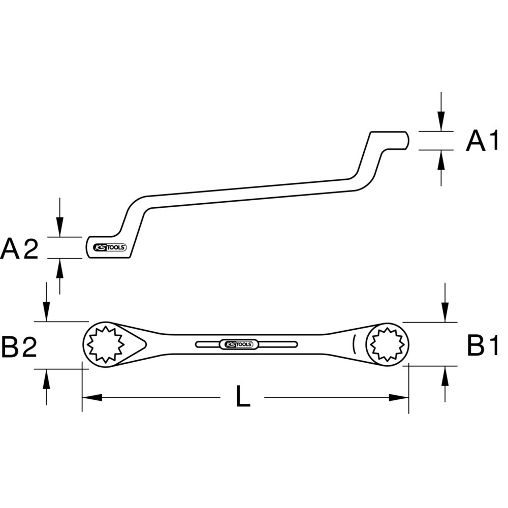 Produktabbildung Nr. 3: KS TOOLS CHROMEplus Doppel-Ringschlüssel, gekröpft, 24x27mm