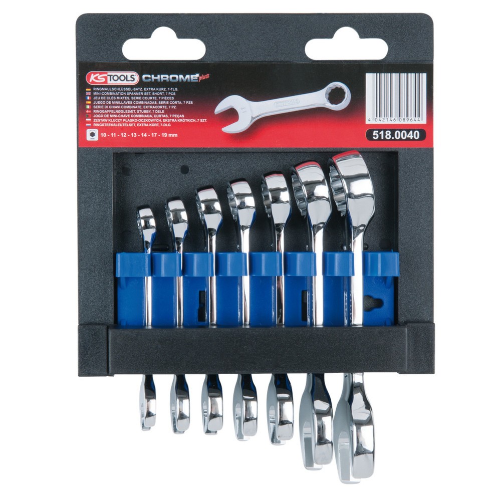 Produktabbildung: KS TOOLS CHROMEplus Ringmaulschlüssel-Satz, kurz, 7-tlg