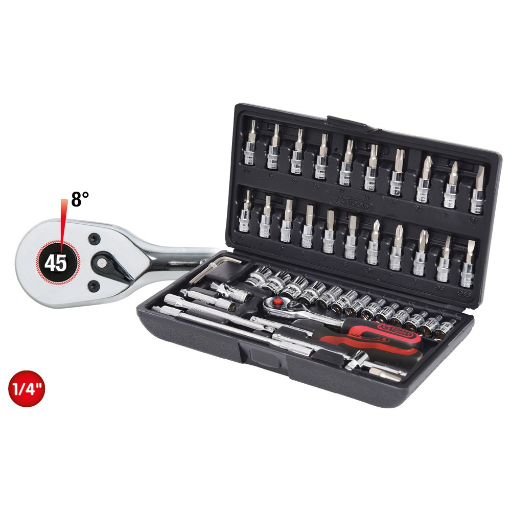 Produktabbildung: KS TOOLS 1/4" CHROMEplus Steckschlüssel-Satz,48-tlg