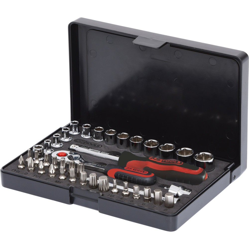 Produktabbildung: KS TOOLS 1/4" CHROMEplus Steckschlüssel-Satz, 40-tlg