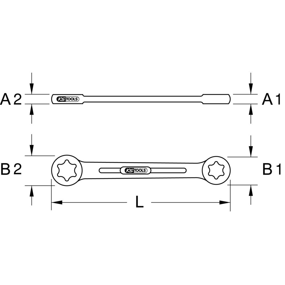 Produktabbildung: KS TOOLS CHROMEplus Torx-E-Doppel-Ringschlüssel XL,E6xE7