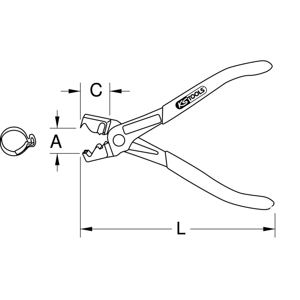 Produktabbildung Nr. 8: KS TOOLS Click-Schlauchschellenzange, geschmiedet, 180mm