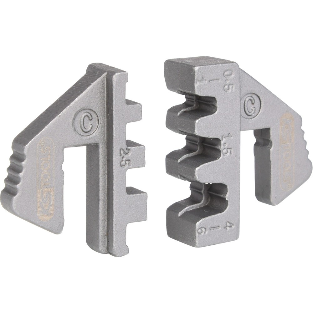 Produktabbildung Nr. 1: KS TOOLS Paar Crimp-Einsätze für Flachstecker 4,8 und 6,3 mm, Ø 0,5 - 6,0 mm