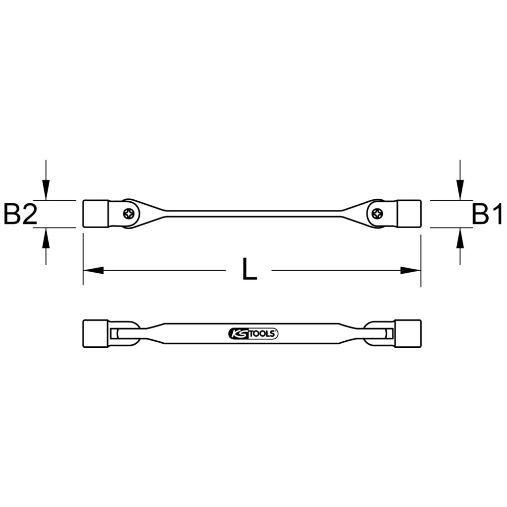Produktabbildung Nr. 4: KS TOOLS Doppel-Gelenkschlüssel, 16x18mm