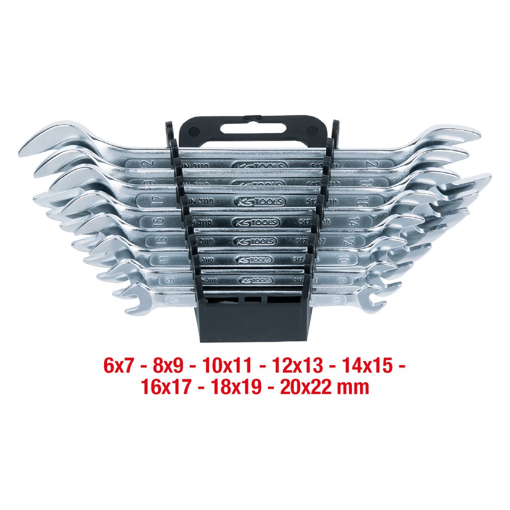 Produktabbildung Nr. 3: KS TOOLS Doppel-Maulschlüssel-Satz, 8-tlg, 6x7-20x22mm