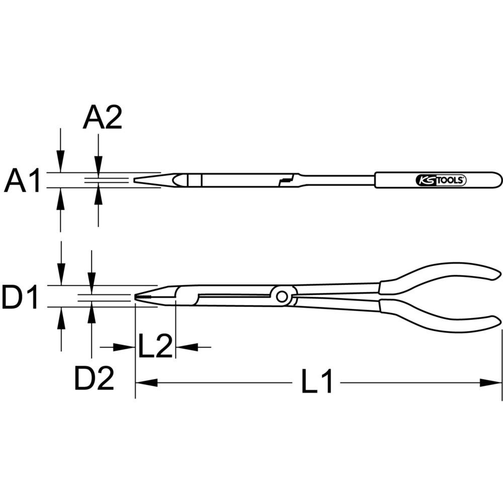 Produktabbildung Nr. 7: KS TOOLS Doppelgelenk-Flachzange, XL