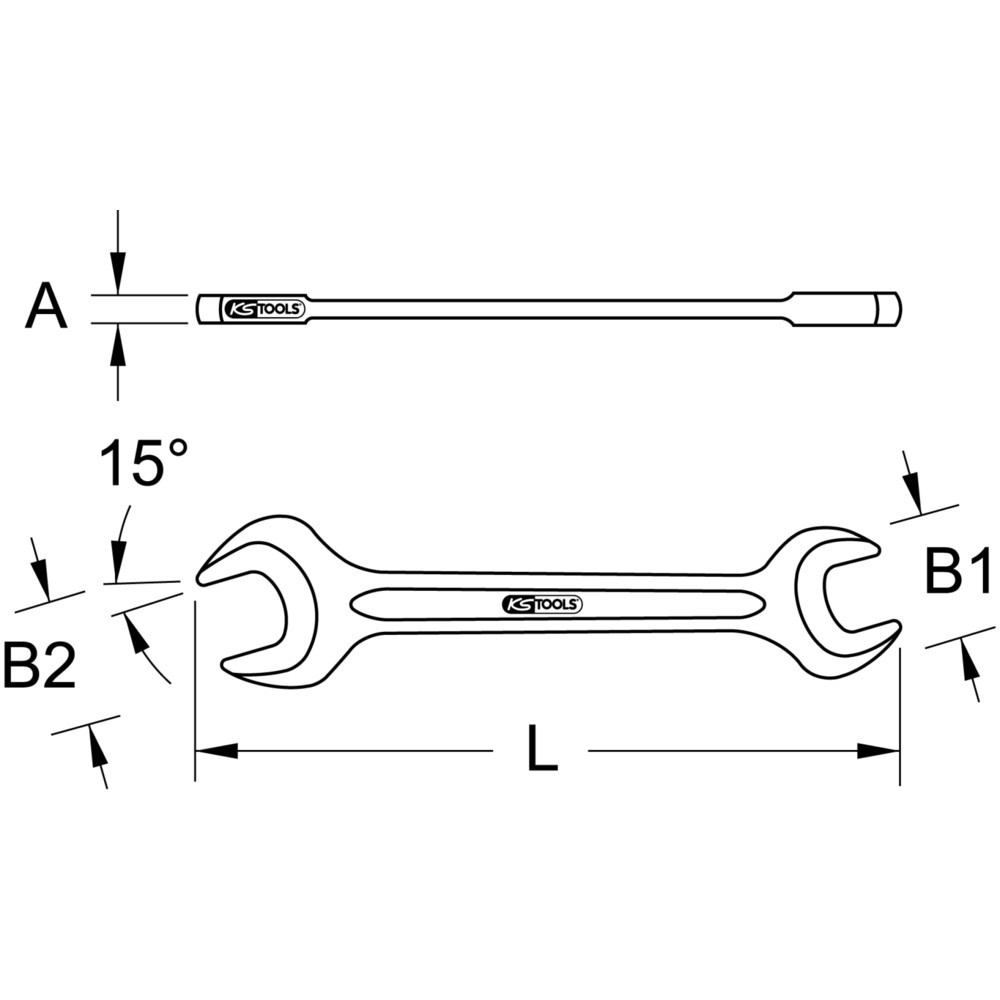 Produktabbildung Nr. 2: KS TOOLS Doppelmaul-Kraftschlüssel, 24x30mm