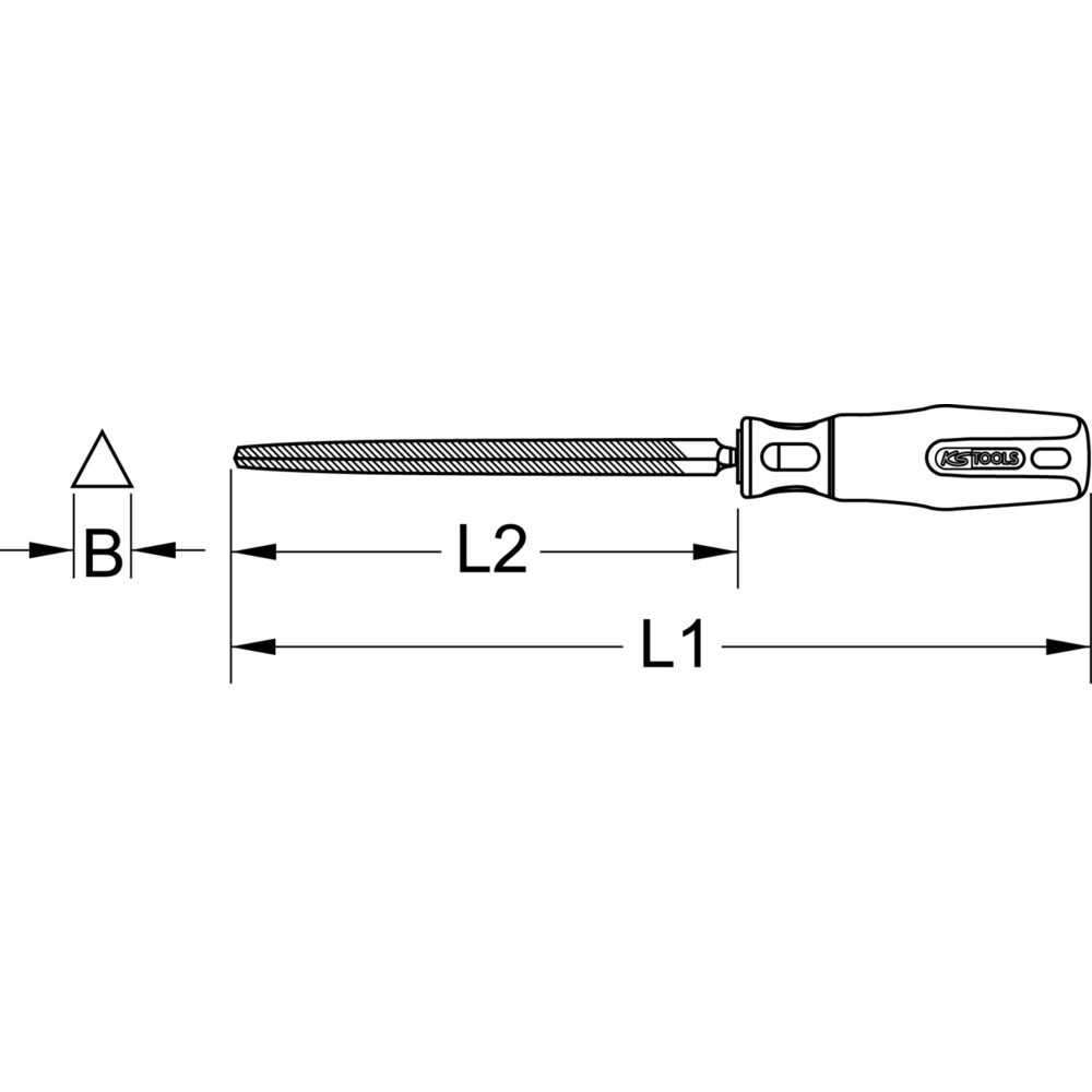 Produktabbildung Nr. 2: KS TOOLS Dreikant-Feile, Form C, 150mm, Hieb1