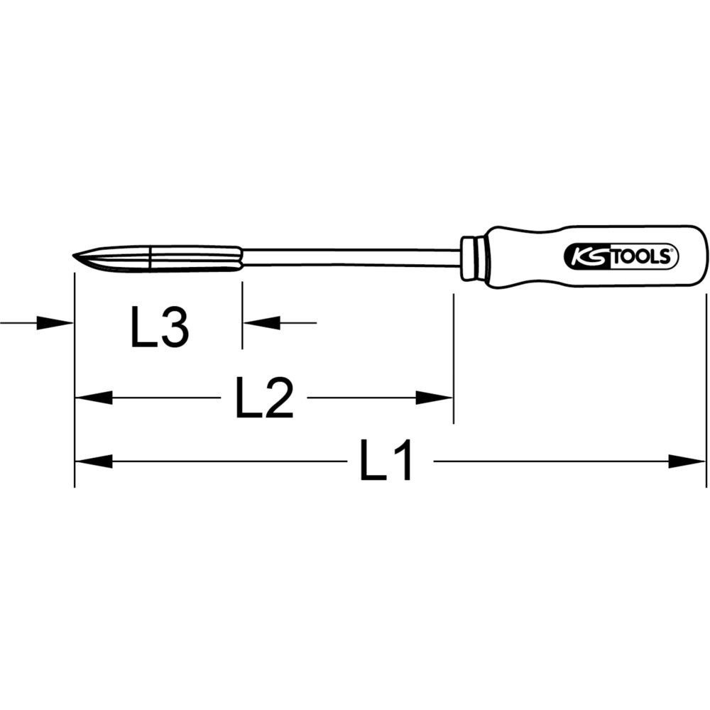 Produktabbildung Nr. 2: KS TOOLS Dreikant-Löffelschaber, 420mm