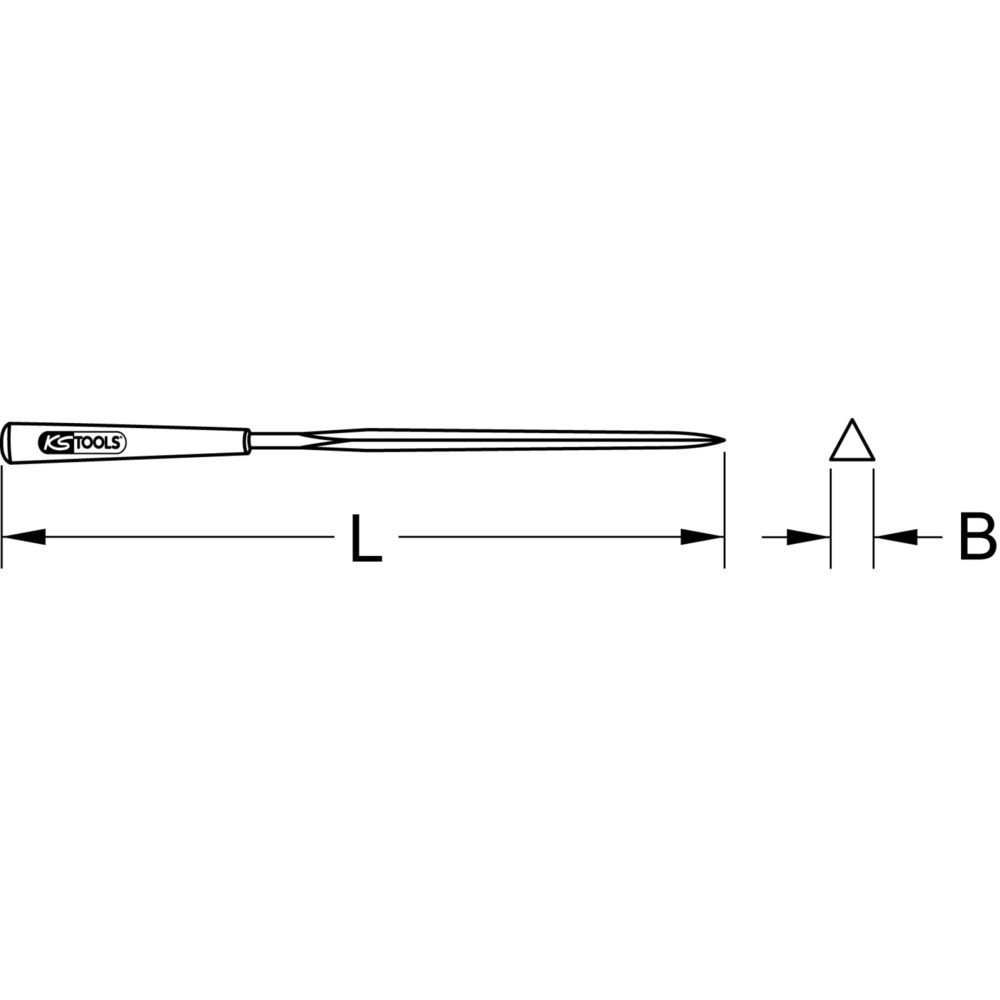 Produktabbildung: KS TOOLS Dreikant-Nadelfeile extra schlank, 2mm