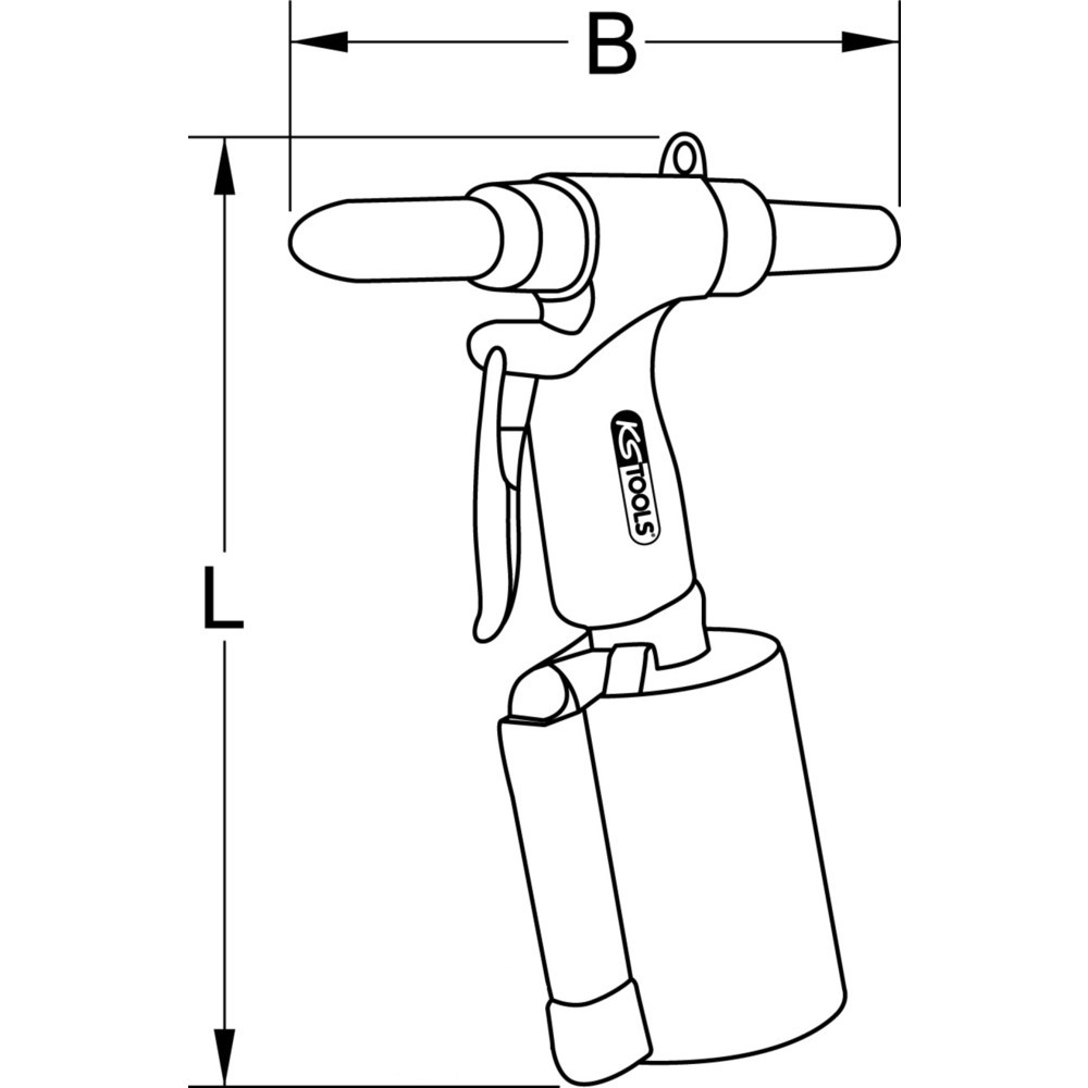 Produktabbildung Nr. 9: KS TOOLS Druckluft-Blindniet-Pistole, 2,4-3,2-4-4,8mm