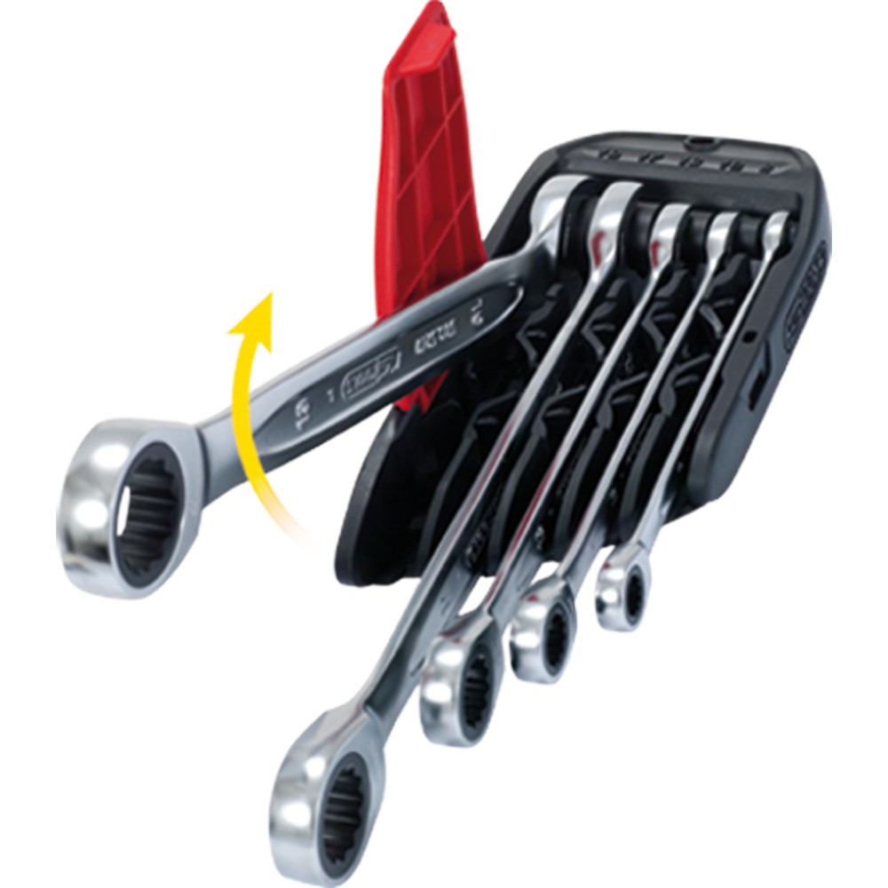 Produktabbildung Nr. 6: KS TOOLS DUO GEARplus® Ratschenringmaulschlüssel-Satz mit Maul-Ratschenfunktion, 5-tlg