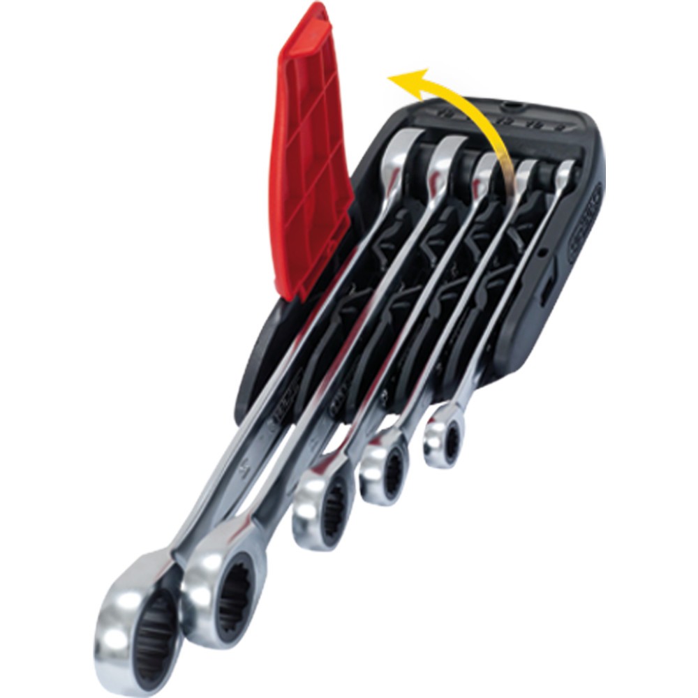 Produktabbildung Nr. 7: KS TOOLS DUO GEARplus® Ratschenringmaulschlüssel-Satz mit Maul-Ratschenfunktion, 5-tlg