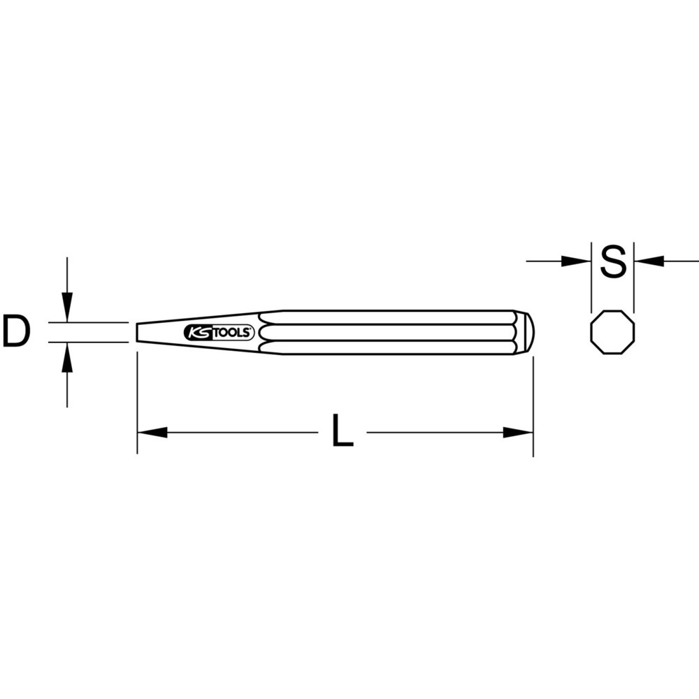 Produktabbildung: KS TOOLS Durchtreiber mit hohler Spitze, Ø 1mm