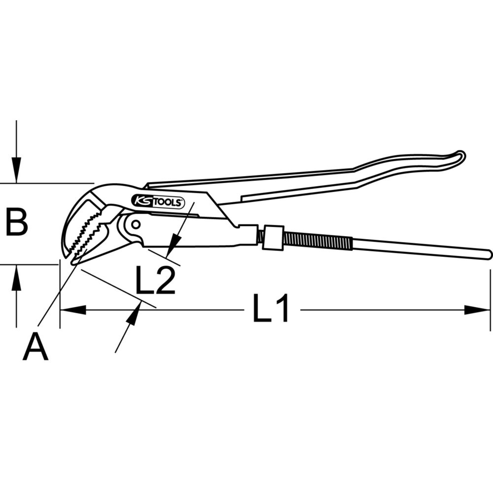 Produktabbildung Nr. 2: KS TOOLS Eckrohrzange, 45° gewinkelt, 1''