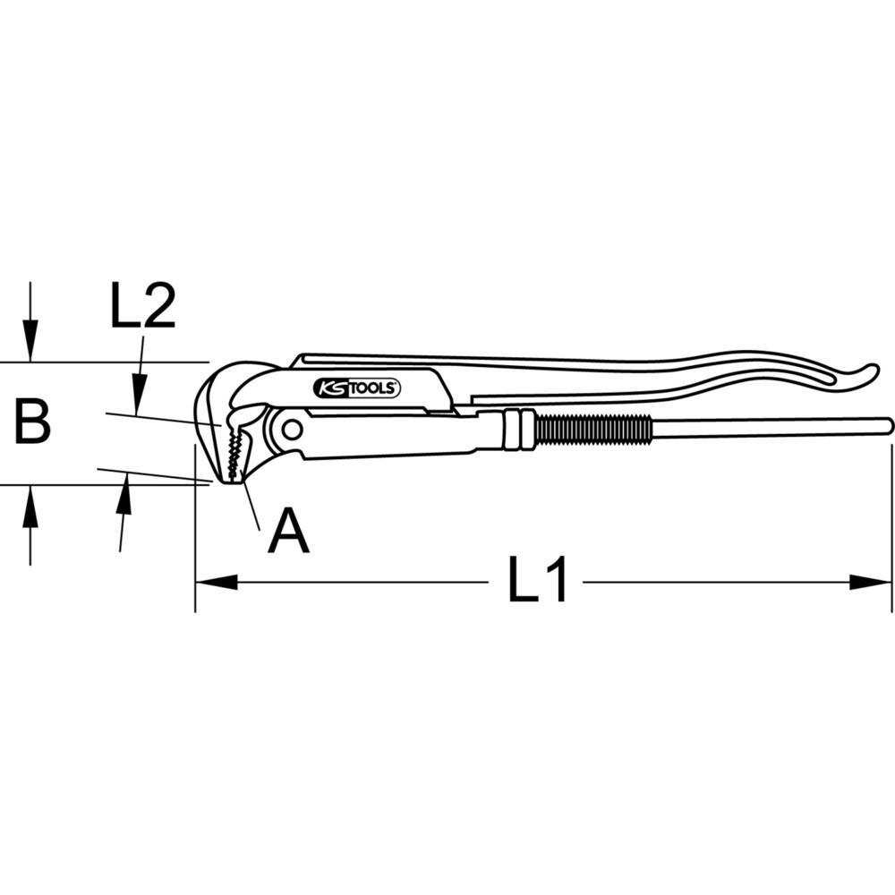 Produktabbildung Nr. 5: KS TOOLS Eckrohrzange, 90° gewinkelt, 1''