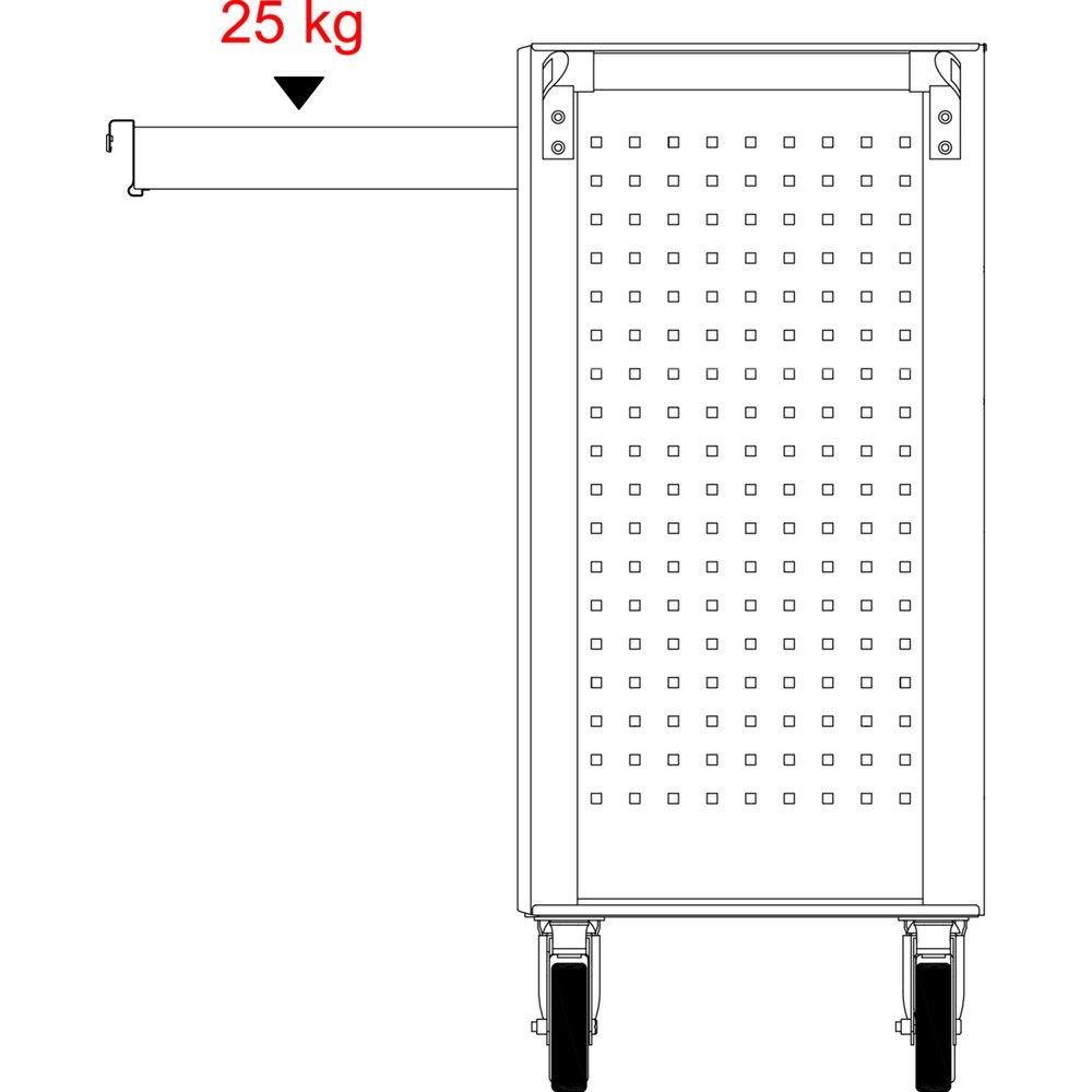 Produktabbildung Nr. 3: KS TOOLS ECOline SCHWARZ/ROT Werkstattwagen mit 7 Schubladen und 215 Premium-Werkzeugen