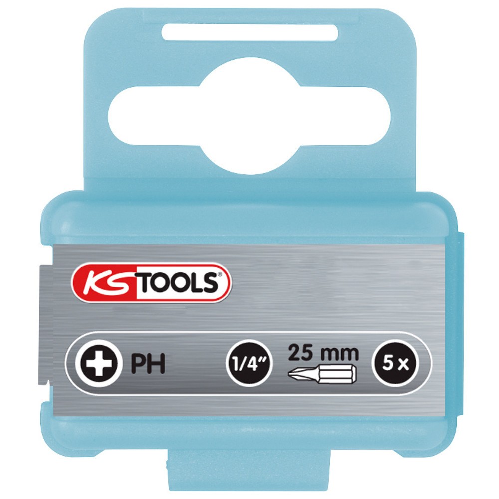 Produktabbildung: KS TOOLS 1/4" EDELSTAHL Bit, 25mm, PH2, 5er Pack