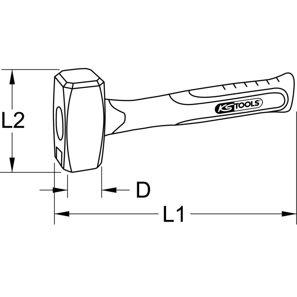 Produktabbildung: KS TOOLS EDELSTAHL Fäustel mit Fiberglasstiel, 2700g
