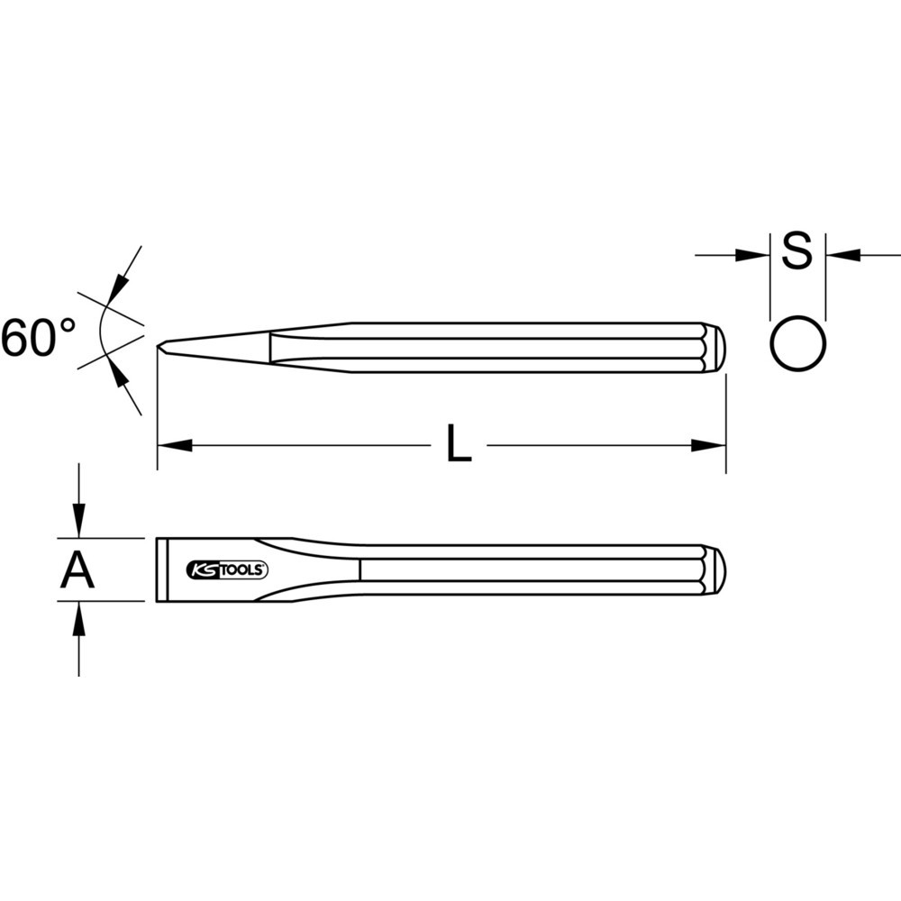 Produktabbildung: KS TOOLS EDELSTAHL Flachmeißel, 22x250mm