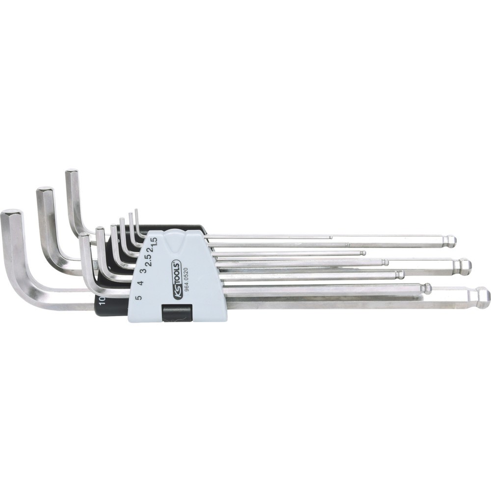 Produktabbildung: KS TOOLS EDELSTAHL Innen6kant-Winkelstiftschlüssel-Satz XL, 9-tlg